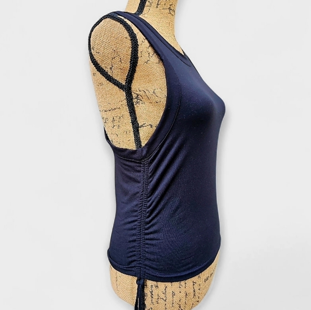 Champion Y2K Athletic Women's Soft Touch Racerback Black Ruched Tank Top, Size M - Picture 3 of 6